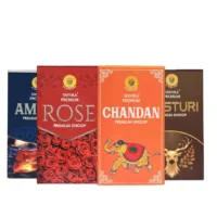 Premium Dhoop Combo Pack – Amber, Rose, Chandan, and Kasturi (Pack of 4)